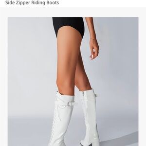 Women's White Riding Boots